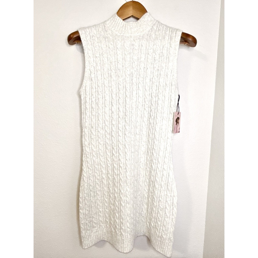 Sincerely Jules Gray Mock Neck Sweater Dress Sleeveless Women's Size Medium